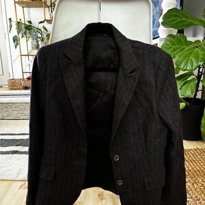 Theory Charcoal Blazer Striped
